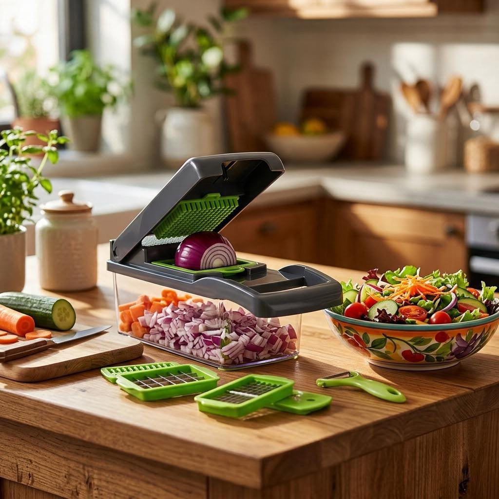 Cortador Multifunción de Verduras — Corta, Pica y Ralla en Segundos